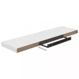 magasfényű fehér MDF lebegő fali polc 90 x 23,5 x 3,8 cm