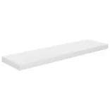 4 db magasfényű fehér MDF lebegő fali polc 90 x 23,5 x 3,8 cm