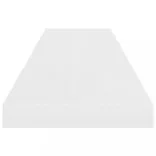 4 db magasfényű fehér MDF lebegő fali polc 90 x 23,5 x 3,8 cm