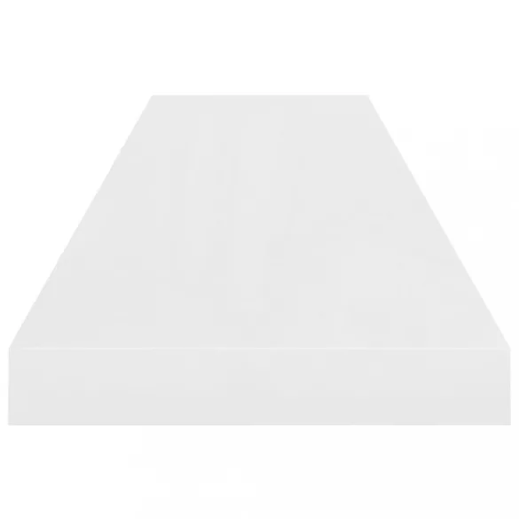 4 db magasfényű fehér MDF lebegő fali polc 90 x 23,5 x 3,8 cm