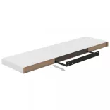 4 db magasfényű fehér MDF lebegő fali polc 90 x 23,5 x 3,8 cm