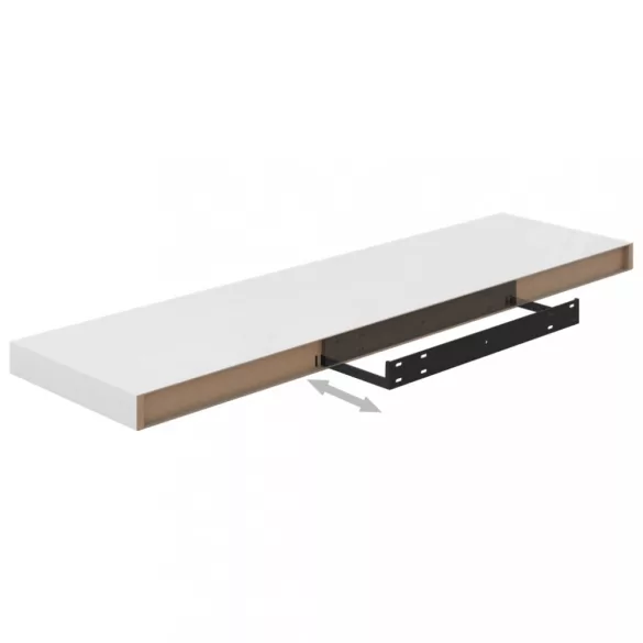 4 db magasfényű fehér MDF lebegő fali polc 90 x 23,5 x 3,8 cm