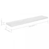 magasfényű fehér MDF lebegő fali polc 120 x 23,5 x 3,8 cm