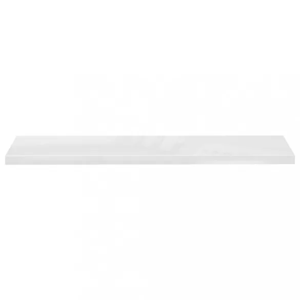 2 db magasfényű fehér MDF lebegő fali polc 120 x 23,5 x 3,8 cm