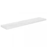 4 db magasfényű fehér MDF lebegő fali polc 120 x 23,5 x 3,8 cm