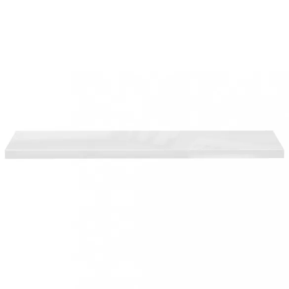 4 db magasfényű fehér MDF lebegő fali polc 120 x 23,5 x 3,8 cm