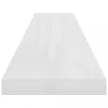 4 db magasfényű fehér MDF lebegő fali polc 120 x 23,5 x 3,8 cm