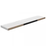 4 db magasfényű fehér MDF lebegő fali polc 120 x 23,5 x 3,8 cm