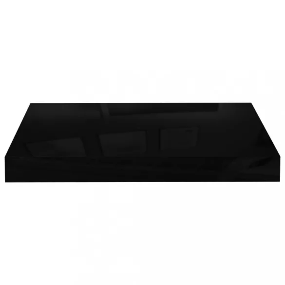 magasfényű fekete MDF lebegő fali polc 40 x 23 x 3,8 cm