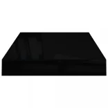 magasfényű fekete MDF lebegő fali polc 40 x 23 x 3,8 cm