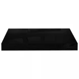 2 db magasfényű fekete MDF lebegő fali polc 40 x 23 x 3,8 cm
