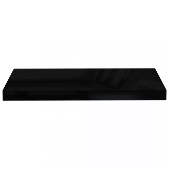 magasfényű fekete MDF lebegő fali polc 60 x 23,5 x 3,8 cm