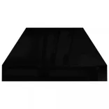 magasfényű fekete MDF lebegő fali polc 60 x 23,5 x 3,8 cm