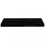 2 db magasfényű fekete MDF lebegő fali polc 60 x 23,5 x 3,8 cm