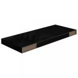 4 db magasfényű fekete MDF lebegő fali polc 60 x 23,5 x 3,8 cm