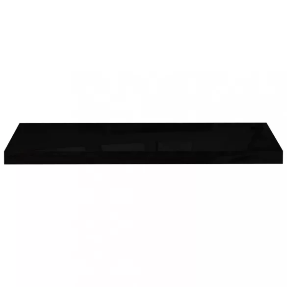 magasfényű fekete MDF lebegő fali polc 80 x 23,5 x 3,8 cm