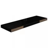 2 db magasfényű fekete MDF lebegő fali polc 80 x 23,5 x 3,8 cm