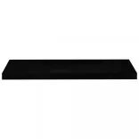 4 db magasfényű fekete MDF lebegő fali polc 80 x 23,5 x 3,8 cm