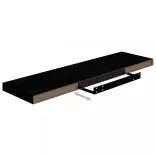 magasfényű fekete MDF lebegő fali polc 90 x 23,5 x 3,8 cm