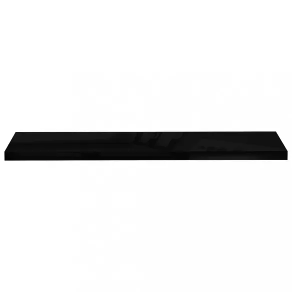 magasfényű fekete MDF lebegő fali polc 120 x 23,5 x 3,8 cm