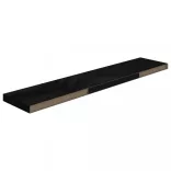 2 db magasfényű fekete MDF lebegő fali polc 120 x 23,5 x 3,8 cm