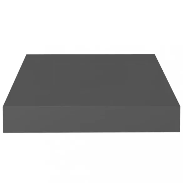 magasfényű szürke MDF lebegő fali polc 23 x 23,5 x 3,8 cm