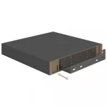 2 db magasfényű szürke MDF lebegő fali polc 23 x 23,5 x 3,8 cm