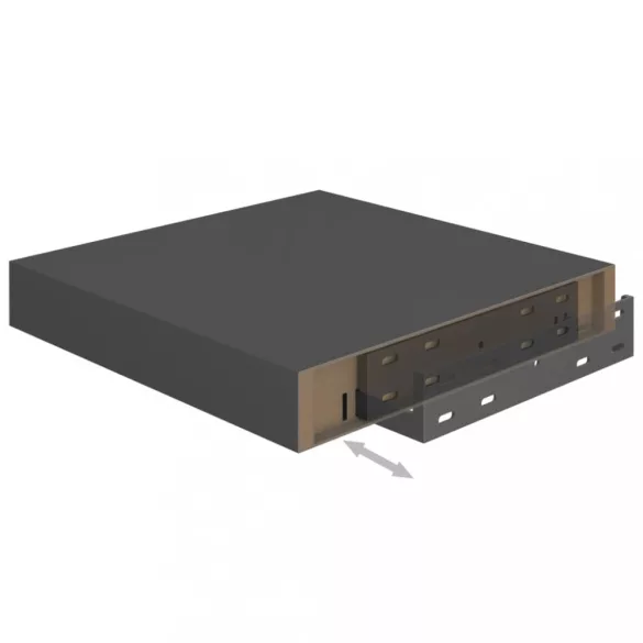 4 db magasfényű szürke MDF lebegő fali polc 23 x 23,5 x 3,8 cm