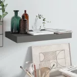 magasfényű szürke MDF lebegő fali polc 40 x 23 x 3,8 cm
