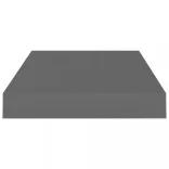 magasfényű szürke MDF lebegő fali polc 40 x 23 x 3,8 cm