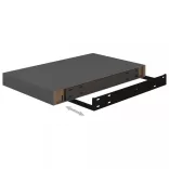 magasfényű szürke MDF lebegő fali polc 40 x 23 x 3,8 cm