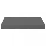 2 db magasfényű szürke MDF lebegő fali polc 40 x 23 x 3,8 cm
