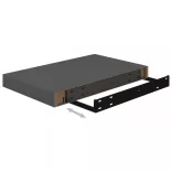 2 db magasfényű szürke MDF lebegő fali polc 40 x 23 x 3,8 cm