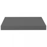 4 db magasfényű szürke MDF lebegő fali polc 40 x 23 x 3,8 cm