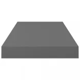 magasfényű szürke MDF lebegő fali polc 50 x 23 x 3,8 cm