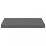 2 db magasfényű szürke MDF lebegő fali polc 50 x 23 x 3,8 cm