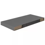 2 db magasfényű szürke MDF lebegő fali polc 50 x 23 x 3,8 cm