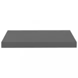 4 db magasfényű szürke MDF lebegő fali polc 50 x 23 x 3,8 cm