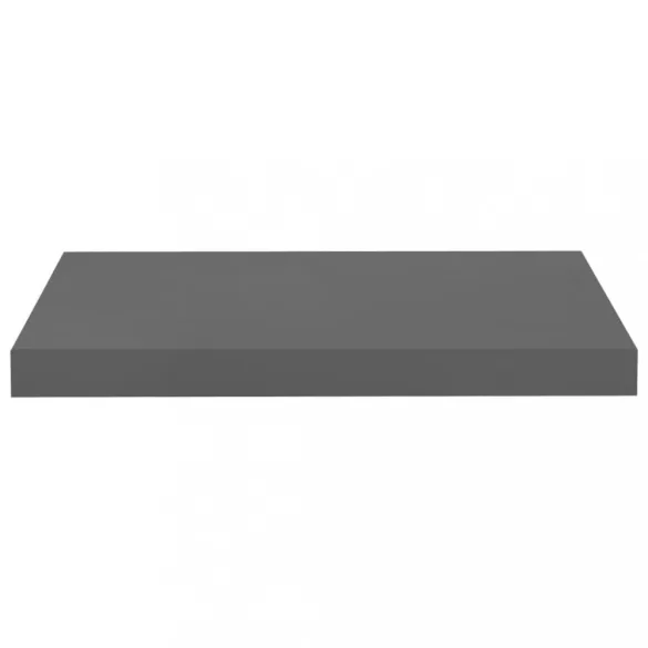 4 db magasfényű szürke MDF lebegő fali polc 50 x 23 x 3,8 cm