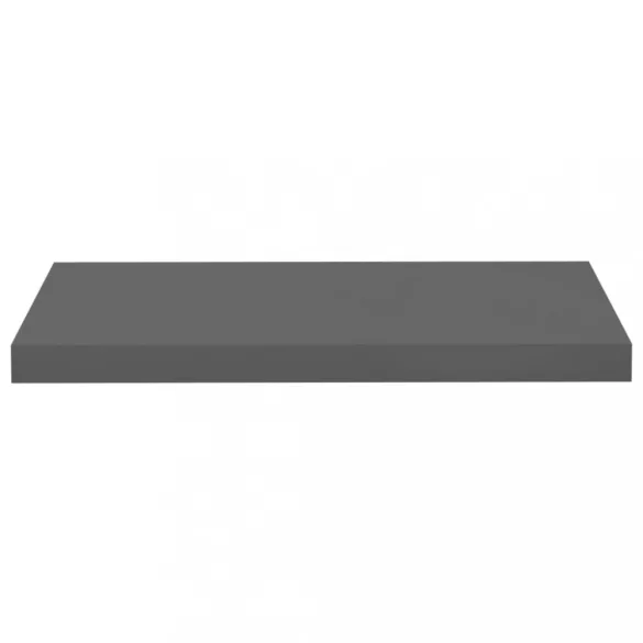 magasfényű szürke MDF lebegő fali polc 60 x 23,5 x 3,8 cm