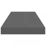magasfényű szürke MDF lebegő fali polc 60 x 23,5 x 3,8 cm