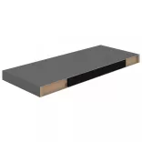 2 db magasfényű szürke MDF lebegő fali polc 60 x 23,5 x 3,8 cm