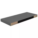 4 db magasfényű szürke MDF lebegő fali polc 60 x 23,5 x 3,8 cm