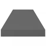 magasfényű szürke MDF lebegő fali polc 80 x 23,5 x 3,8 cm