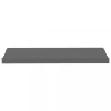 2 db magasfényű szürke MDF lebegő fali polc 80 x 23,5 x 3,8 cm