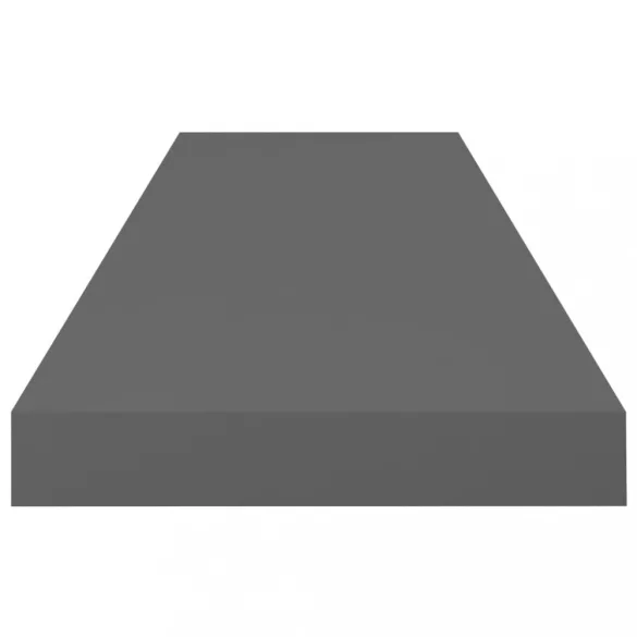 2 db magasfényű szürke MDF lebegő fali polc 80 x 23,5 x 3,8 cm
