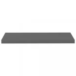 4 db magasfényű szürke MDF lebegő fali polc 80 x 23,5 x 3,8 cm