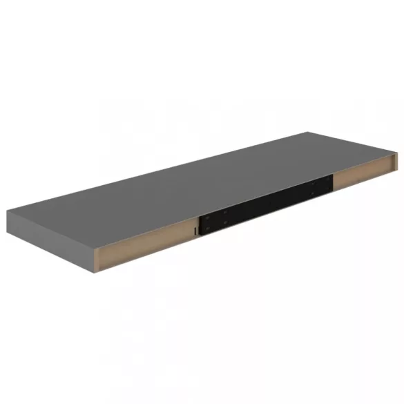 4 db magasfényű szürke MDF lebegő fali polc 80 x 23,5 x 3,8 cm