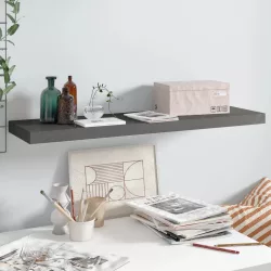 magasfényű szürke MDF fali polc 90 x 23,5 x 3,8 cm