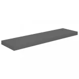 2 db magasfényű szürke MDF lebegő fali polc 90 x 23,5 x 3,8 cm